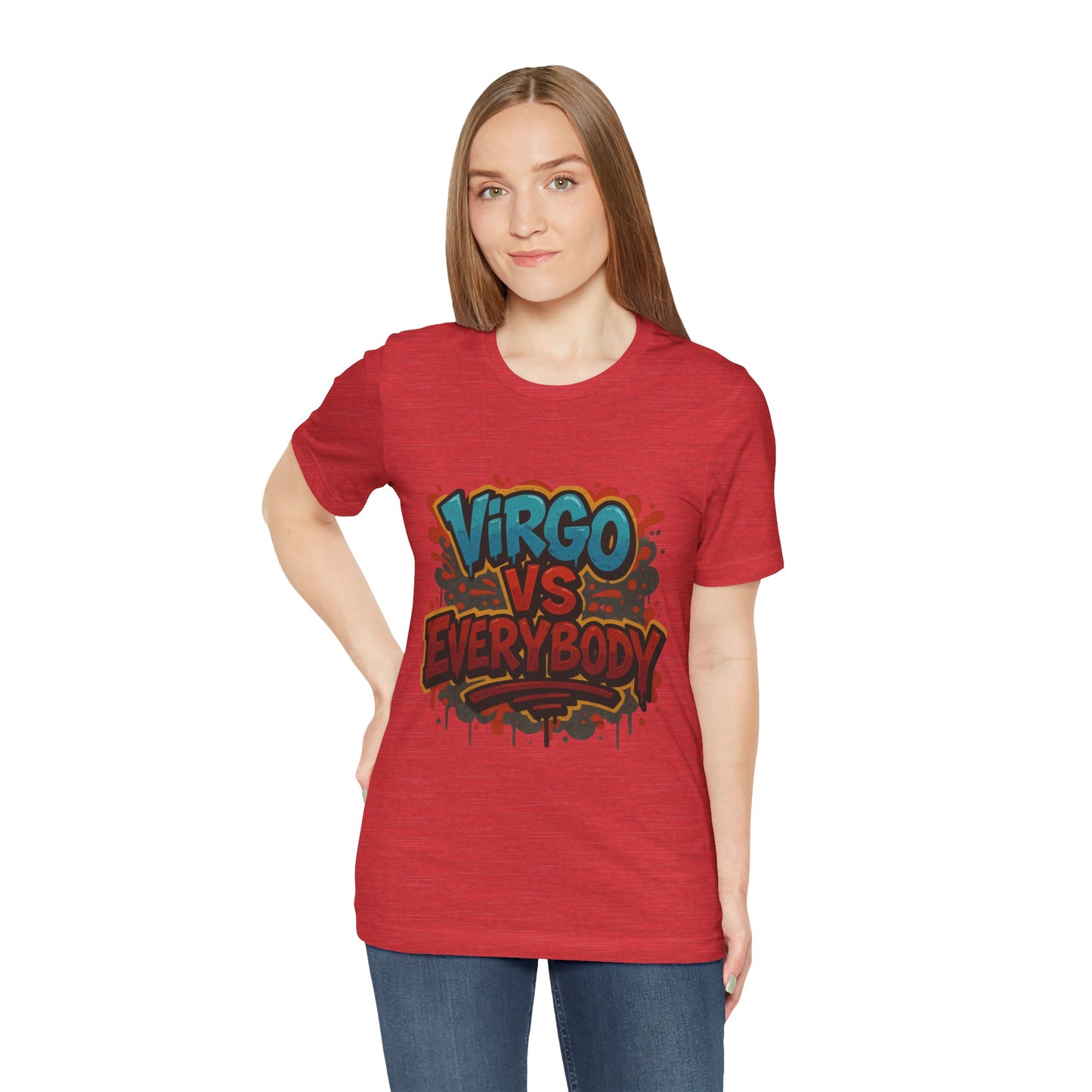 Virgo vs Everybody Graphic Tee, Unisex Zodiac T-Shirt, Astrology Gift, Birthday Apparel, Trendy Casual Wear