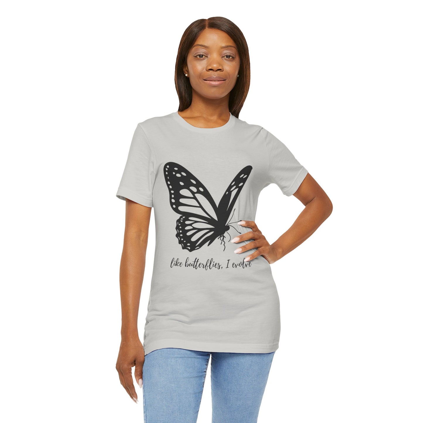 Butterfly Evolution Tee | Unisex Short Sleeve Shirt, Inspirational T-Shirt, Gift for Nature Lovers, Self-Discovery Apparel, Casual Wear