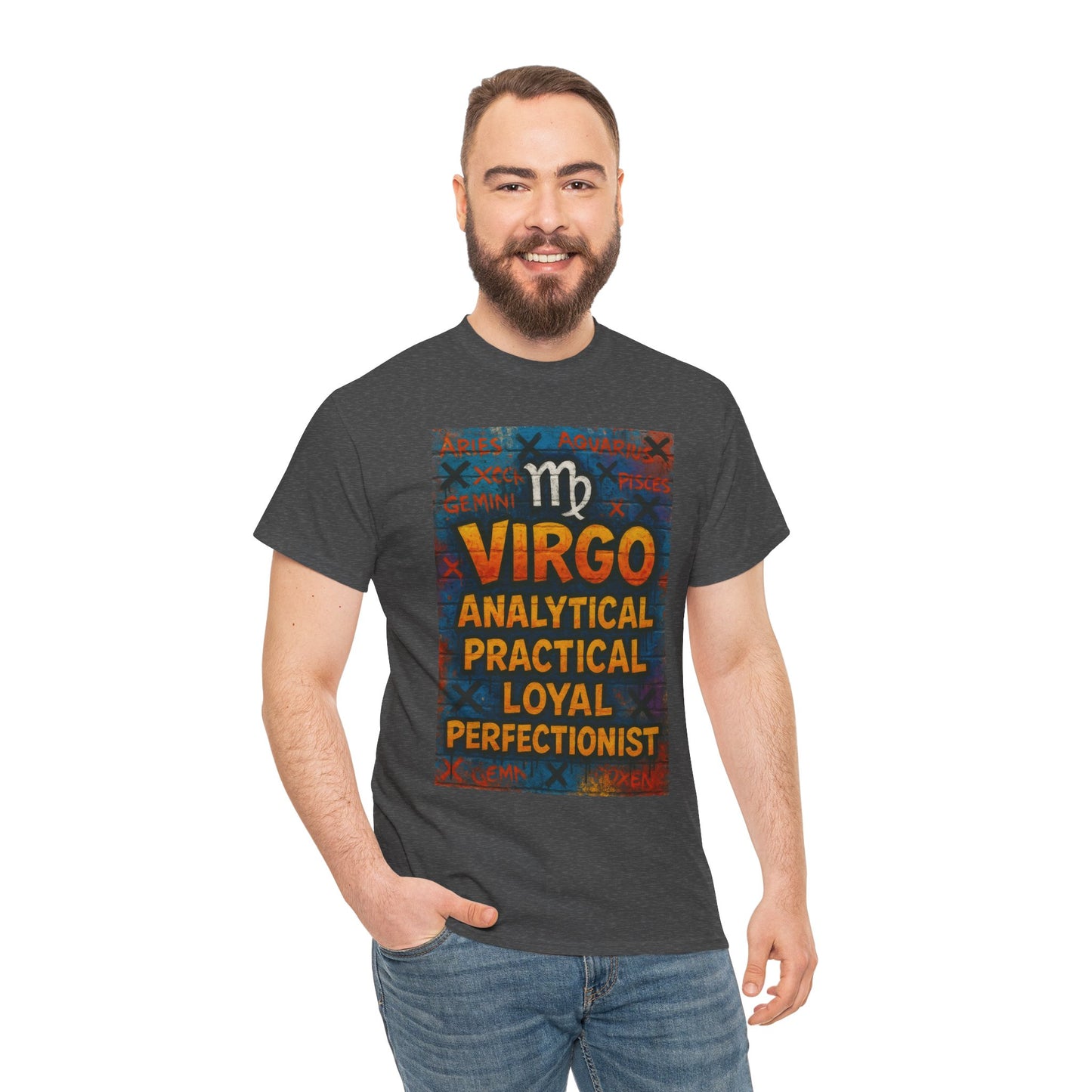 Virgo Sign Unisex Heavy Cotton Tee, Astrology Shirt, Zodiac Tee, Birthday Gift, Casual Wear, Astro Lover Apparel