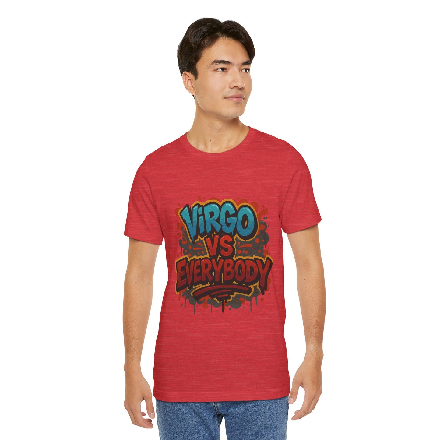 Virgo vs Everybody Graphic Tee, Unisex Zodiac T-Shirt, Astrology Gift, Birthday Apparel, Trendy Casual Wear