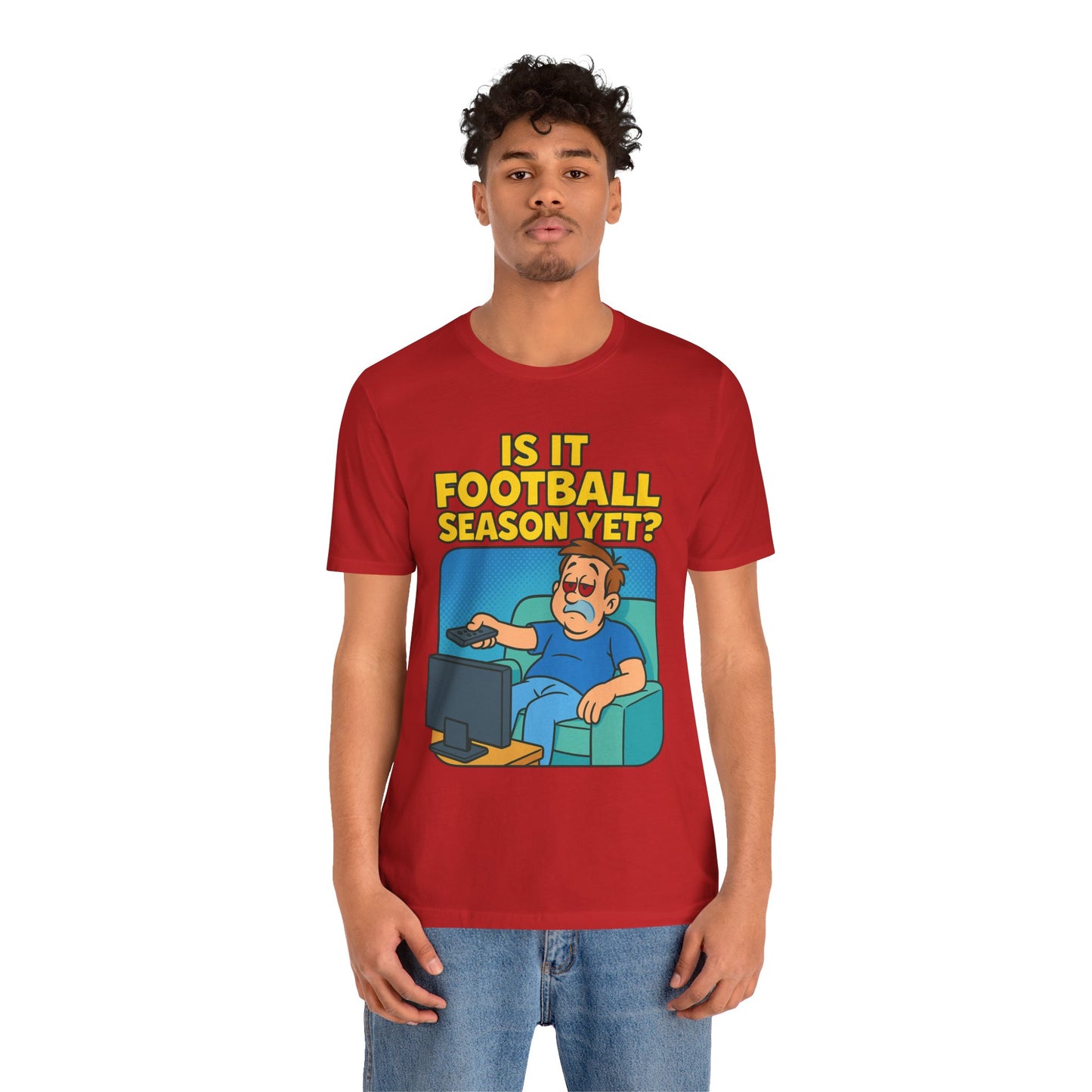 Football Season Jersey Tee, Humorous Men's T-Shirt, Unisex Graphic Tee, Casual Top for Gamers, Perfect Gift for Football Lovers
