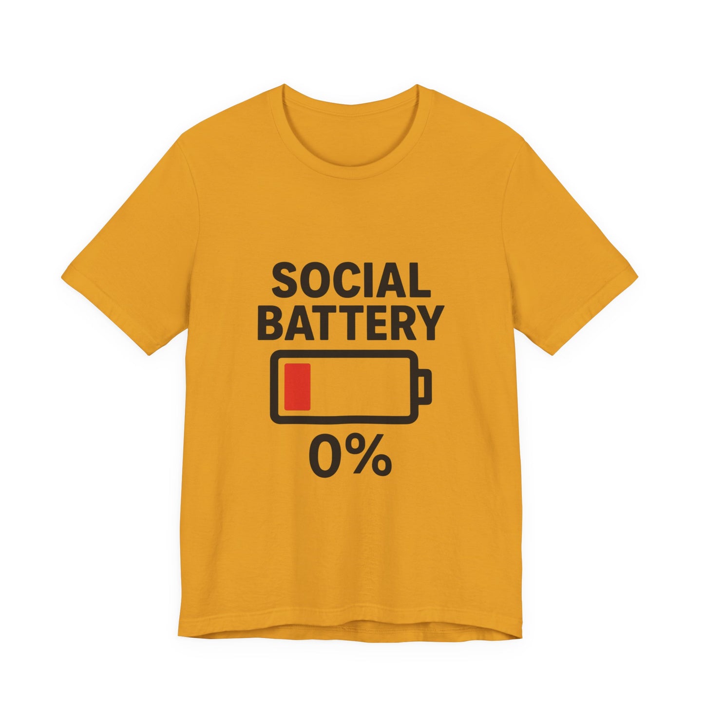 Social Battery Unisex Tee, Funny T-Shirt, Quirky Gift, Introvert Humor, Casual Wear, Relaxing Vibes