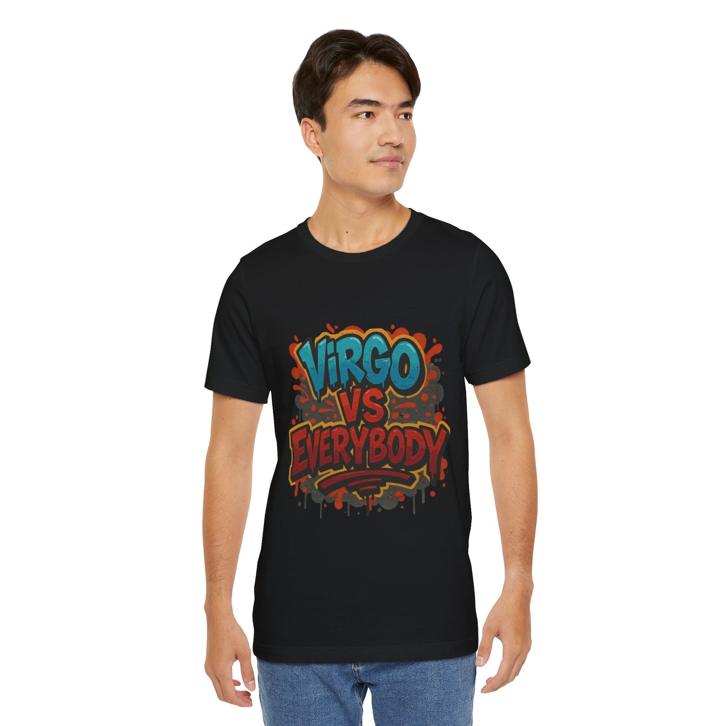 Virgo vs Everybody Graphic Tee, Unisex Zodiac T-Shirt, Astrology Gift, Birthday Apparel, Trendy Casual Wear