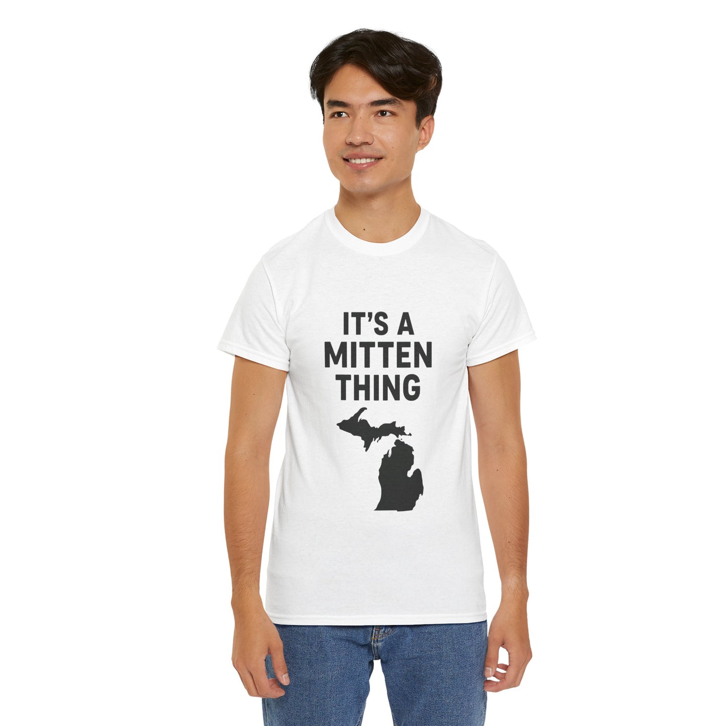 It's a Mitten Thing Tee | Michigan Pride Shirt, Unisex Heavy Cotton T-Shirt, Gift for Michiganders, Casual Wear, State Pride Apparel