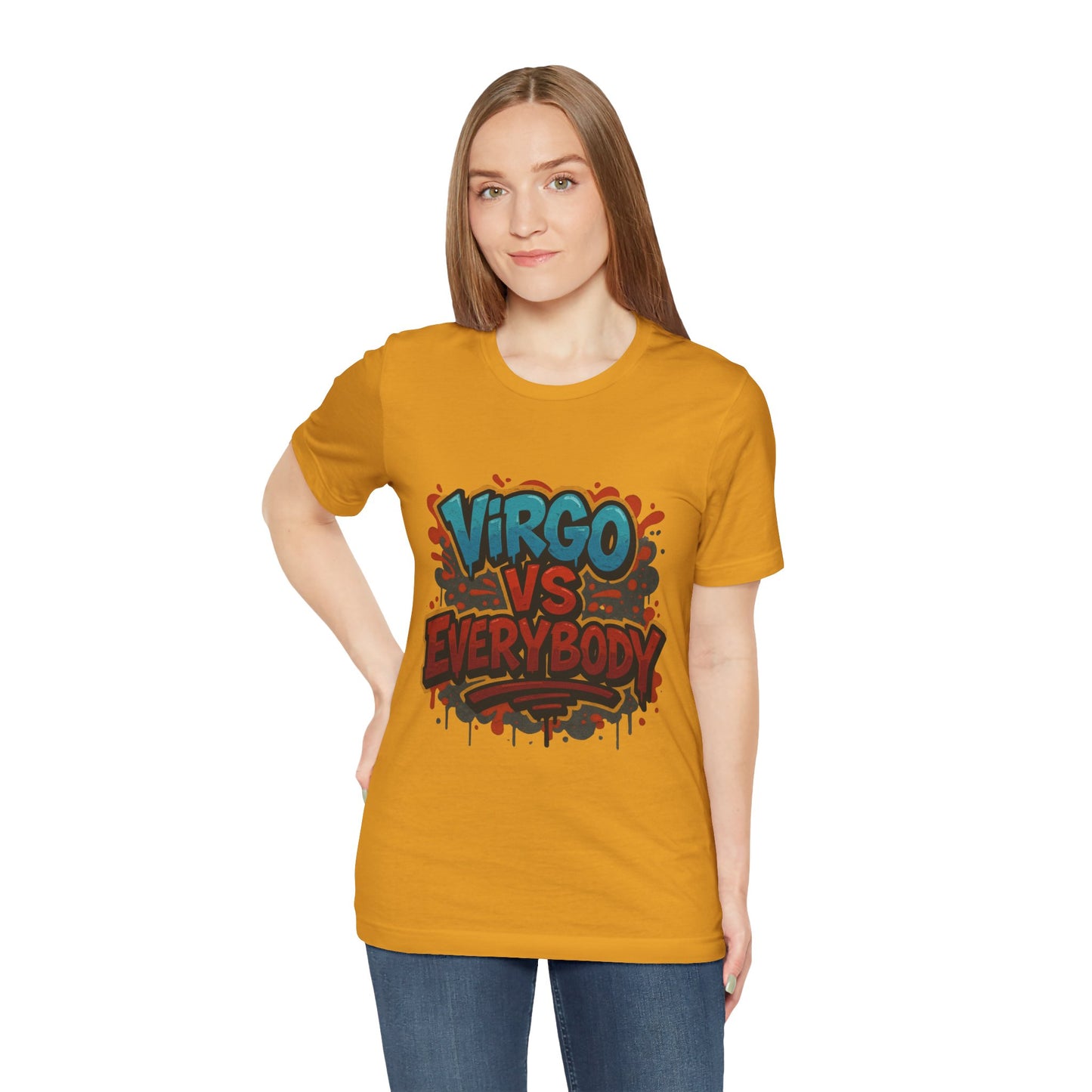Virgo vs Everybody Graphic Tee, Unisex Zodiac T-Shirt, Astrology Gift, Birthday Apparel, Trendy Casual Wear