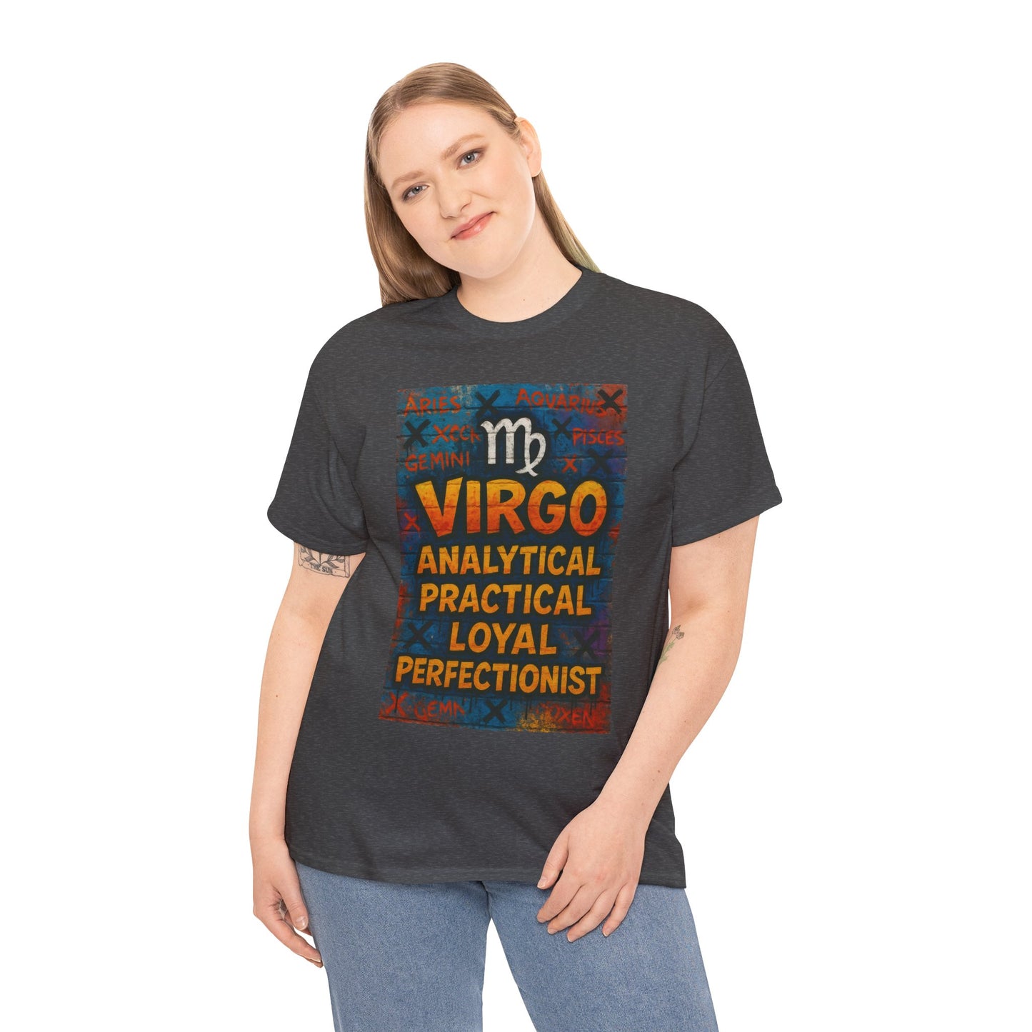 Virgo Sign Unisex Heavy Cotton Tee, Astrology Shirt, Zodiac Tee, Birthday Gift, Casual Wear, Astro Lover Apparel