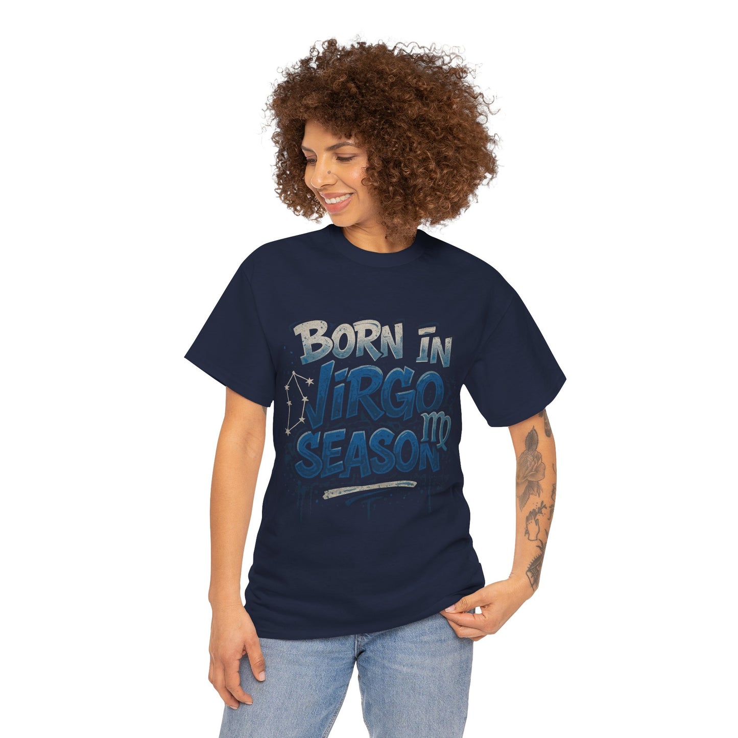 Virgo Season Unisex Heavy Cotton Tee - Astrology T-Shirt for Birthday Celebrations, Zodiac Lovers, Casual Wear, Gifts for Her, Gifts for Him