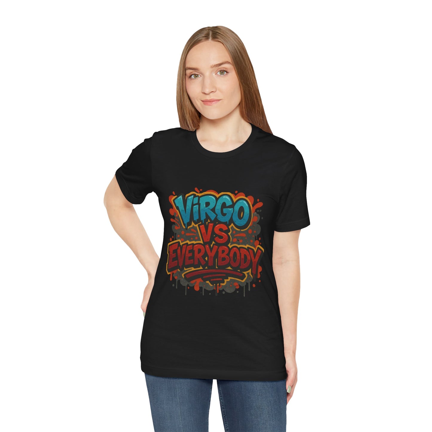 Virgo vs Everybody Graphic Tee, Unisex Zodiac T-Shirt, Astrology Gift, Birthday Apparel, Trendy Casual Wear