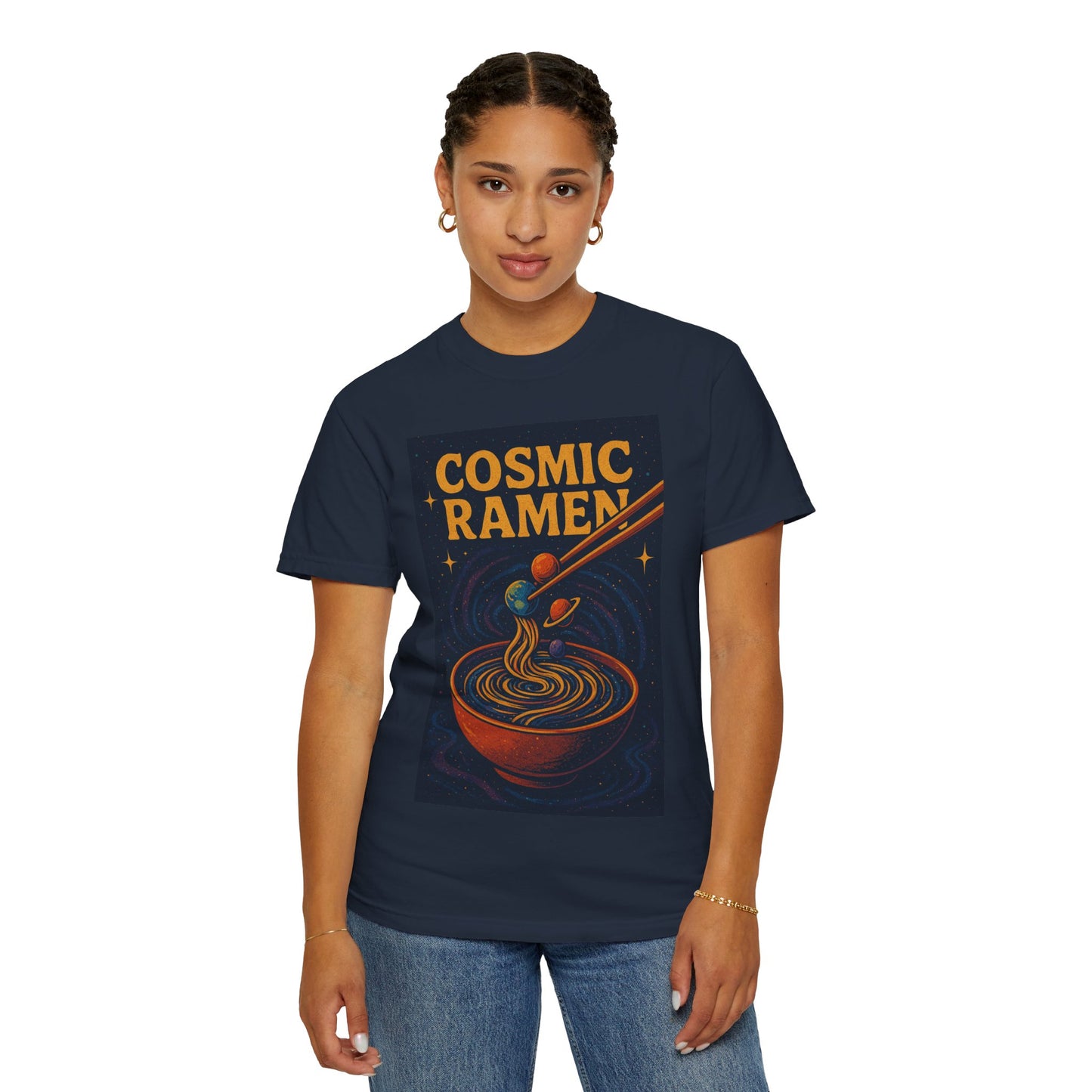 Cosmic Ramen T-Shirt, Unisex Graphic Tee for Food Lovers, Perfect Gift for Foodies, Casual Wear for Ramen Lovers