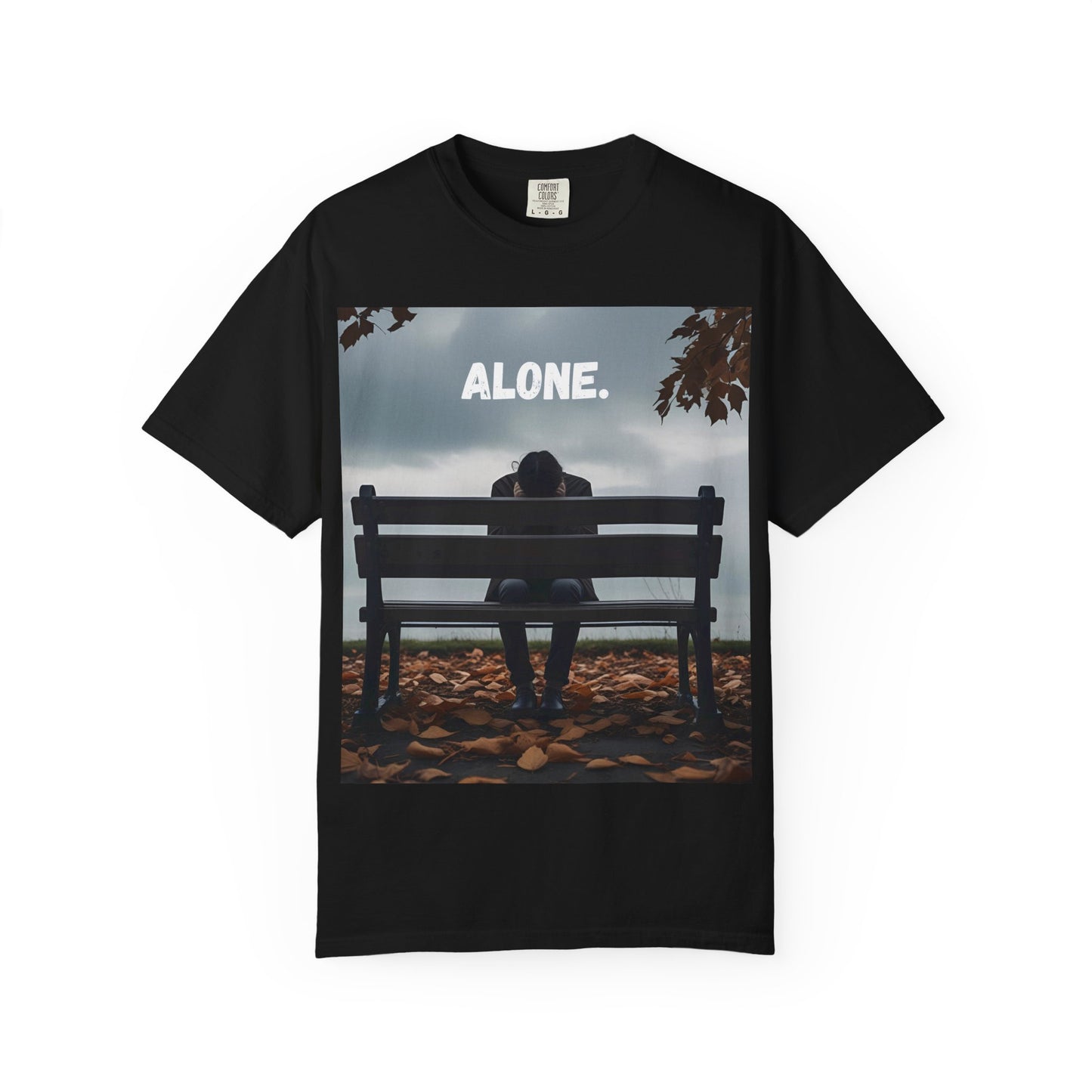 Emotional Unisex T-Shirt - 'ALONE.' Graphic Tee, Casual Wear, Gift for Reflection, Mental Health Awareness, Comfort Clothing