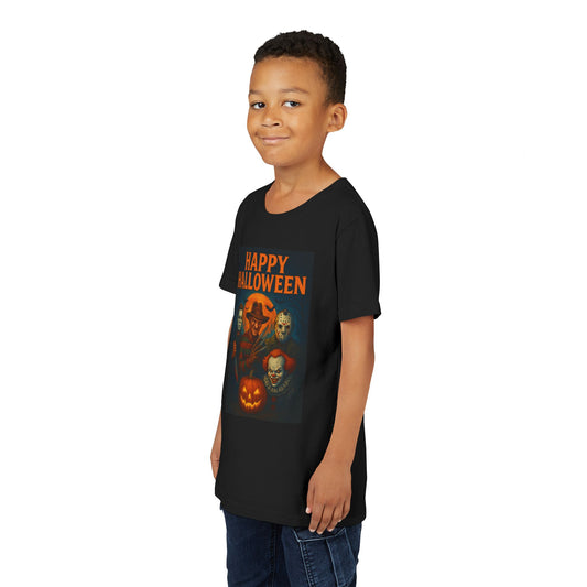 Halloween Horror Youth Tee | Spooky Tee, Kids Halloween Shirt, Costume Party Attire, Pumpkin Graphic Tee, Horror Movie Tee