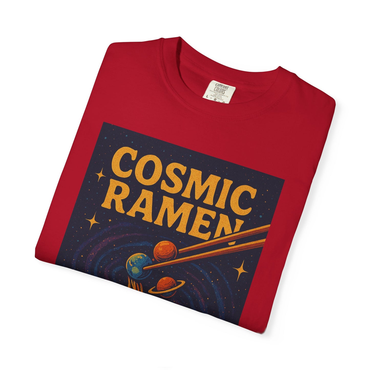 Cosmic Ramen T-Shirt, Unisex Graphic Tee for Food Lovers, Perfect Gift for Foodies, Casual Wear for Ramen Lovers