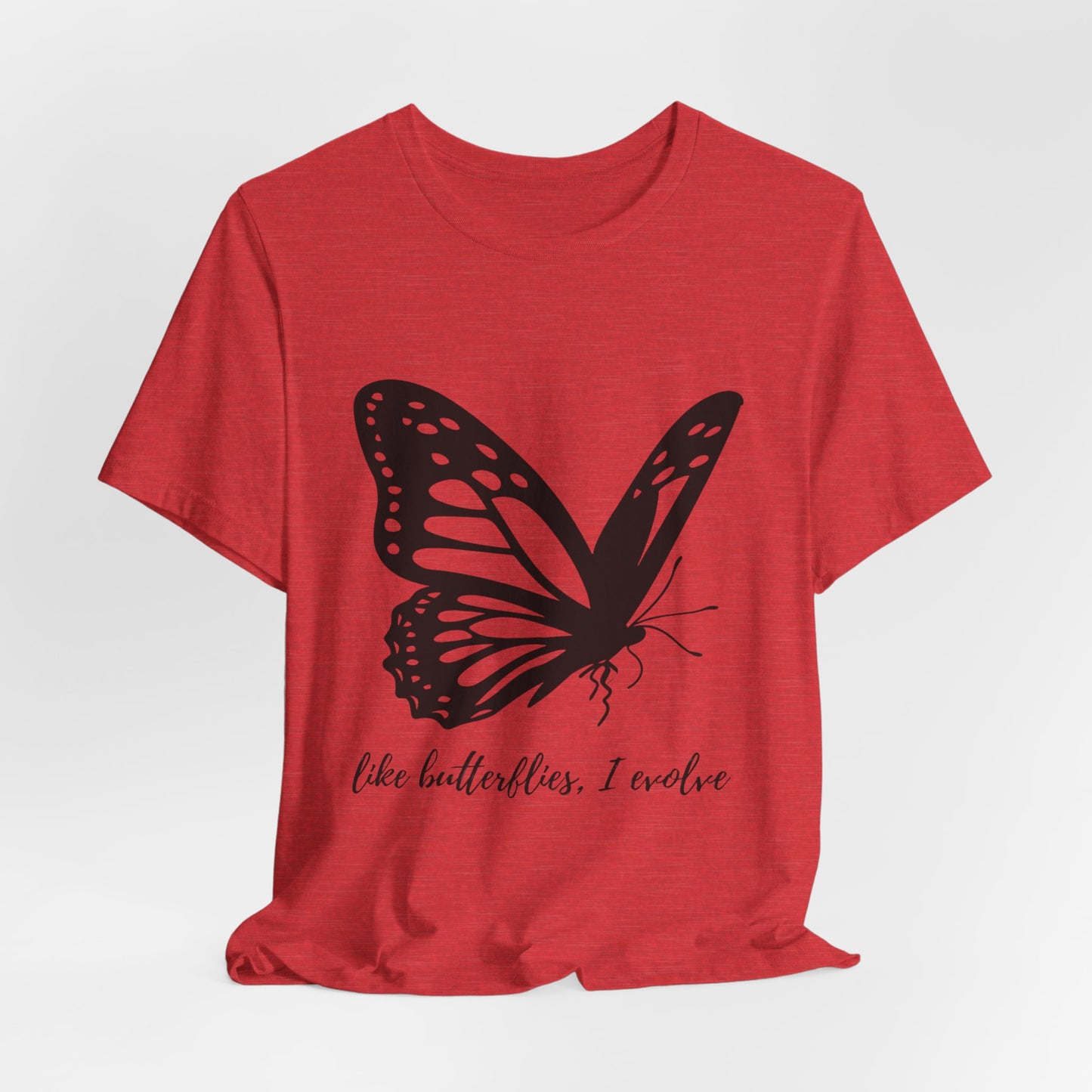 Butterfly Evolution Tee | Unisex Short Sleeve Shirt, Inspirational T-Shirt, Gift for Nature Lovers, Self-Discovery Apparel, Casual Wear