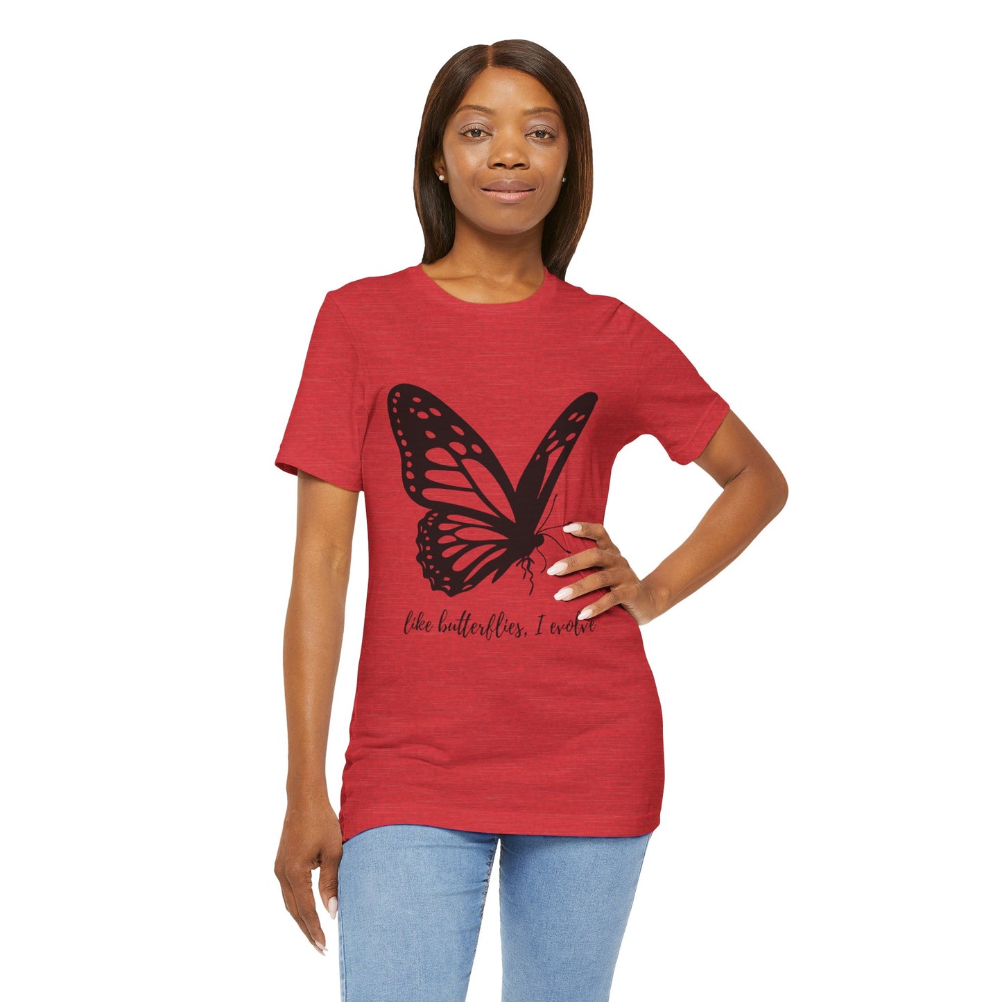 Butterfly Evolution Tee | Unisex Short Sleeve Shirt, Inspirational T-Shirt, Gift for Nature Lovers, Self-Discovery Apparel, Casual Wear