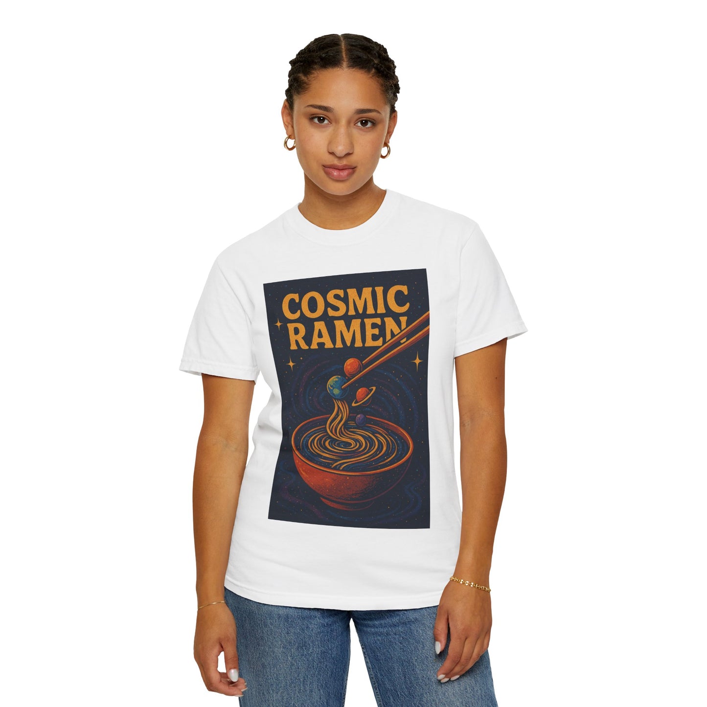 Cosmic Ramen T-Shirt, Unisex Graphic Tee for Food Lovers, Perfect Gift for Foodies, Casual Wear for Ramen Lovers