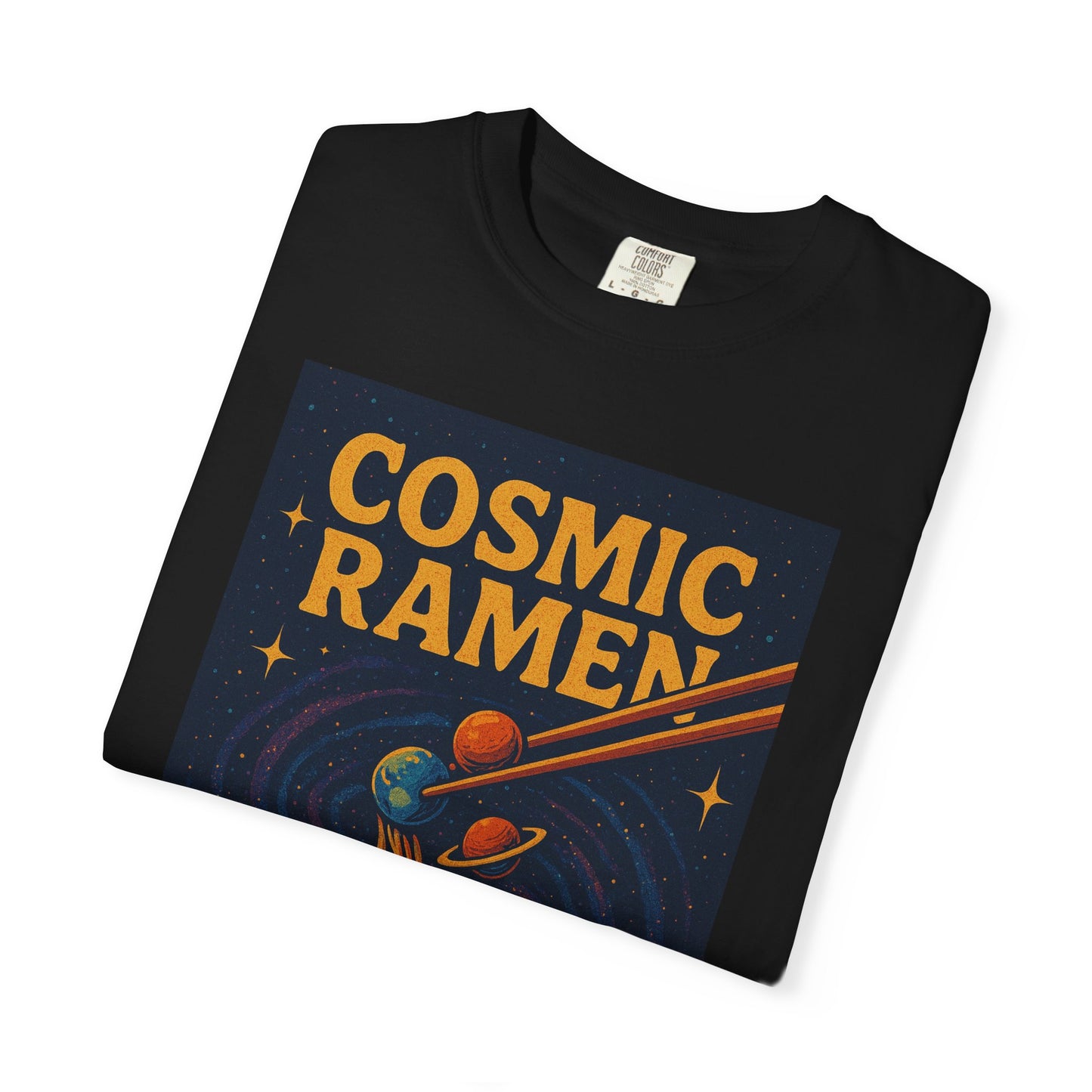 Cosmic Ramen T-Shirt, Unisex Graphic Tee for Food Lovers, Perfect Gift for Foodies, Casual Wear for Ramen Lovers