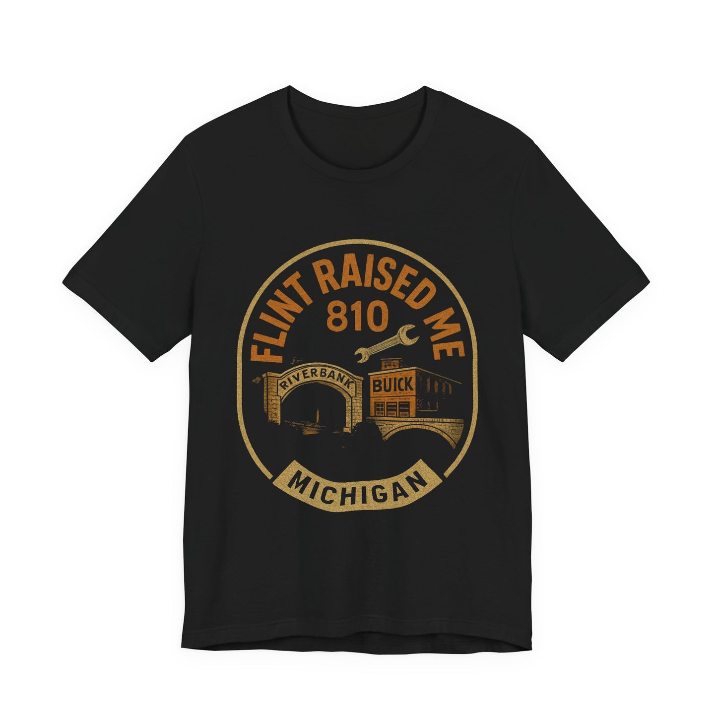 Flint Raised Me Tee - Unisex Jersey Short Sleeve | Michigan Pride Shirt, Gift for Locals, Travel Souvenir, Casual Wear, Heritage Apparel