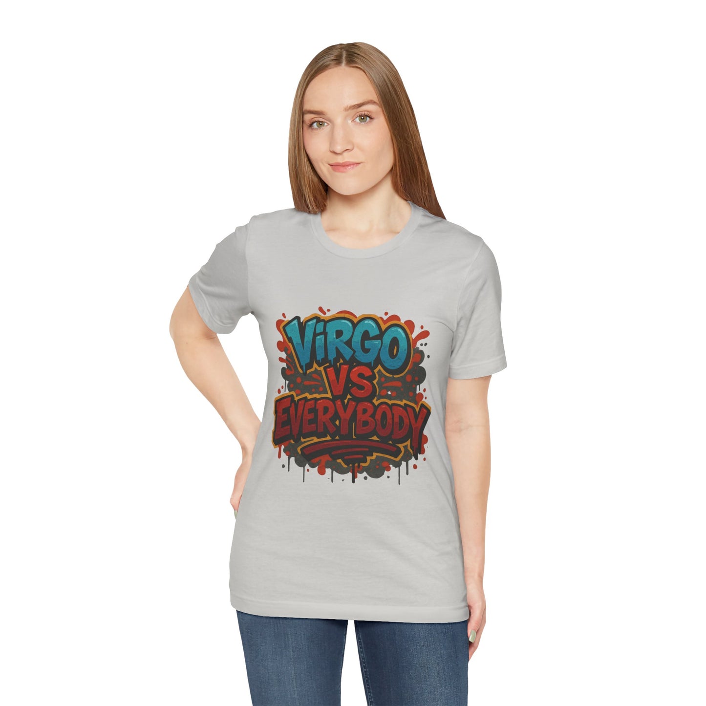 Virgo vs Everybody Graphic Tee, Unisex Zodiac T-Shirt, Astrology Gift, Birthday Apparel, Trendy Casual Wear