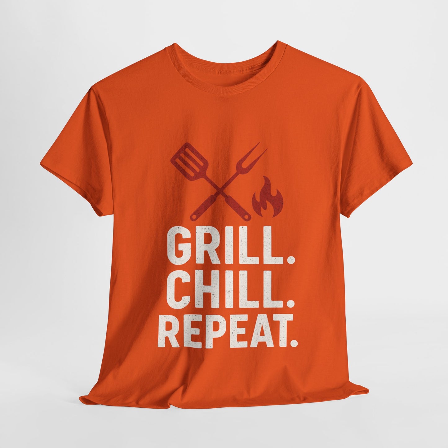 Grill Chill Repeat Tee | Summer BBQ Shirt, Unisex Cotton T-Shirt, Gift for Grill Lovers, Casual Summer Wear, Cookout Apparel