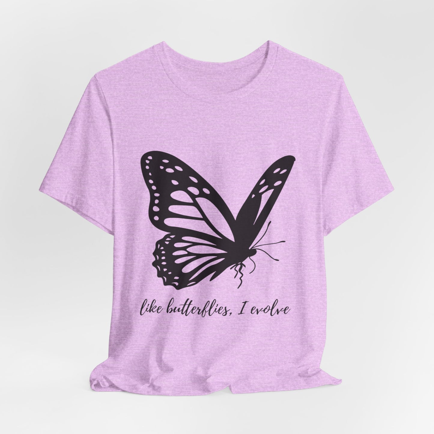 Butterfly Evolution Tee | Unisex Short Sleeve Shirt, Inspirational T-Shirt, Gift for Nature Lovers, Self-Discovery Apparel, Casual Wear