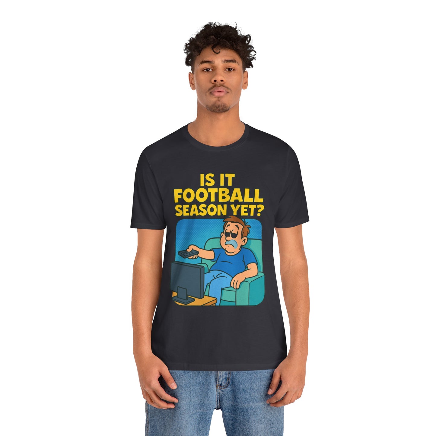 Football Season Jersey Tee, Humorous Men's T-Shirt, Unisex Graphic Tee, Casual Top for Gamers, Perfect Gift for Football Lovers