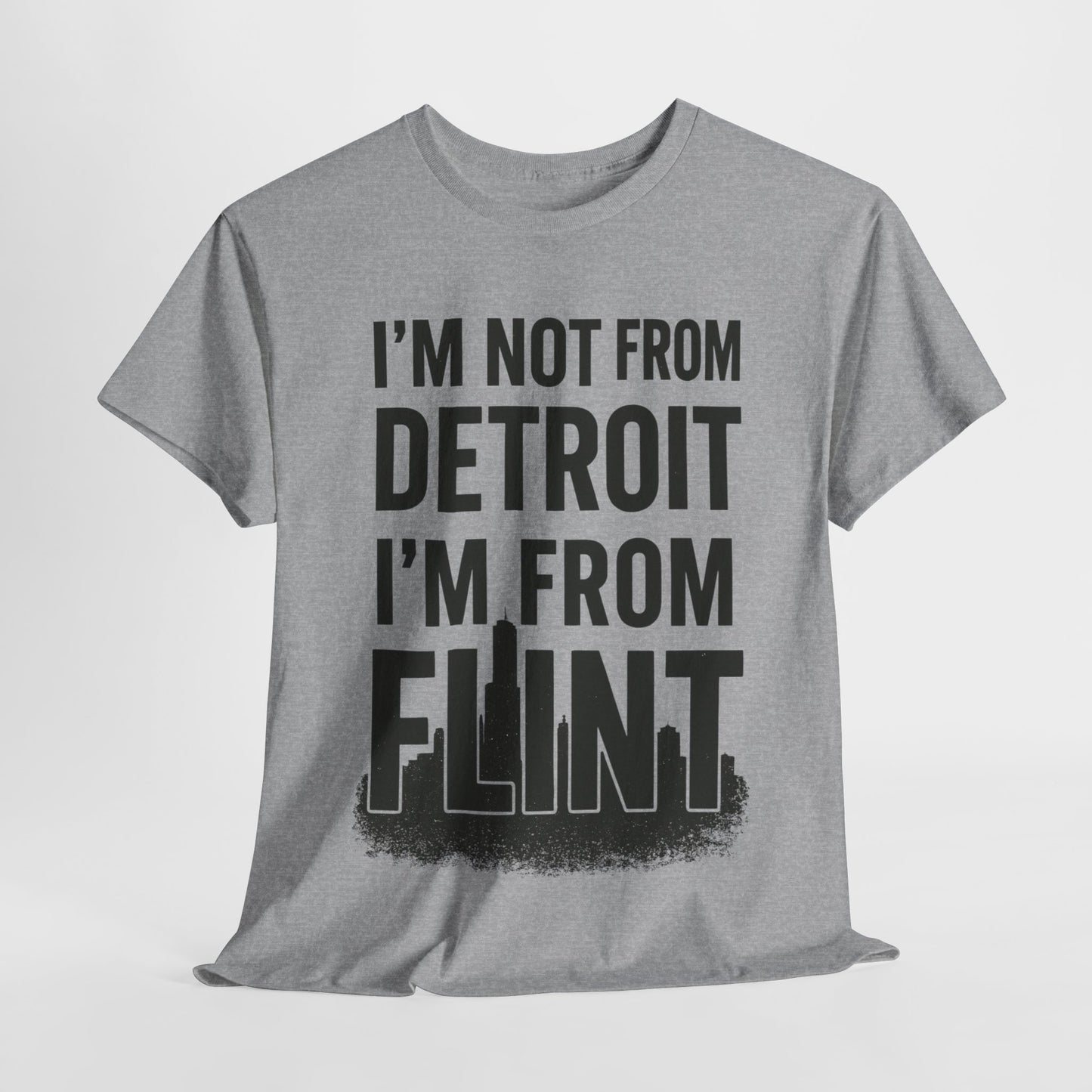 Detroit vs. Flint Tee - Unisex Heavy Cotton Shirt, Bold Graphic Tee, Michigan Pride Apparel, Casual Wear, Gift for Locals