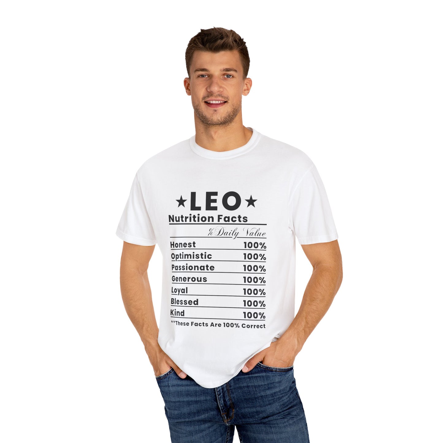 Leo Nutrition Facts T-Shirt, Zodiac Sign Gift, Astrological Tee, Astrology Apparel, Birthday Gift for Leos, Unisex Tee