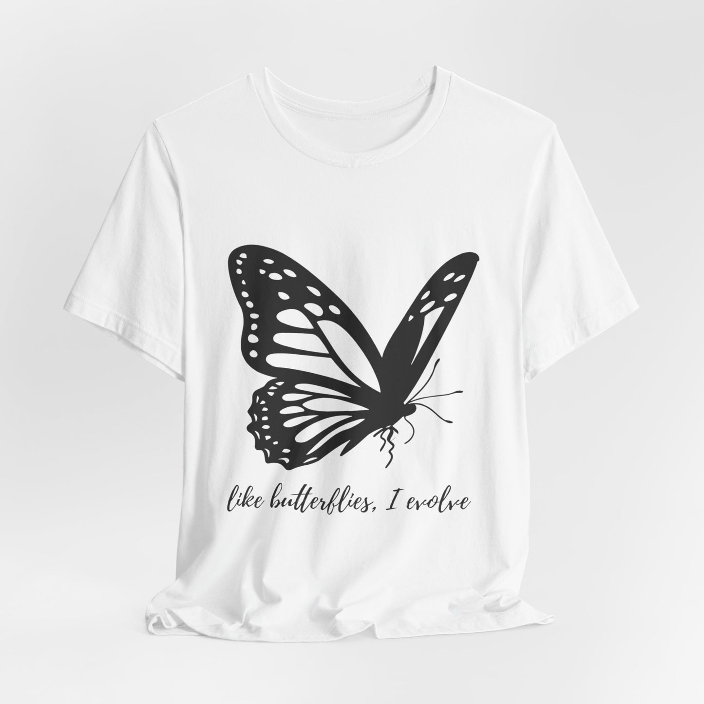 Butterfly Evolution Tee | Unisex Short Sleeve Shirt, Inspirational T-Shirt, Gift for Nature Lovers, Self-Discovery Apparel, Casual Wear