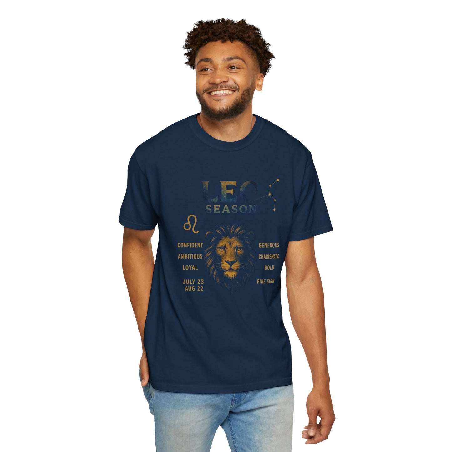 Leo Season Garment-Dyed T-shirt, Astrological Tee, Leo Zodiac Shirt, Astrology Apparel, Horoscope Top, Birthday Gift