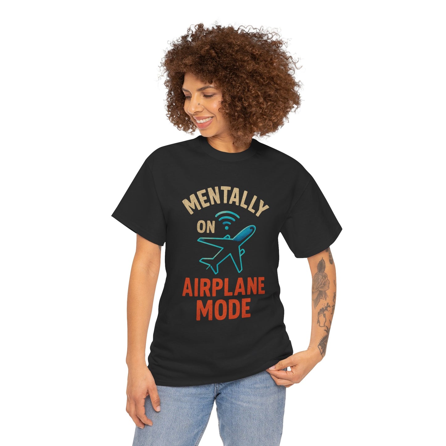 Airplane Mode Tee | Relaxed Unisex Cotton T-Shirt for Travelers, Gift for Friends, Fun Travel Shirt, Vacation Essential, Summer Style