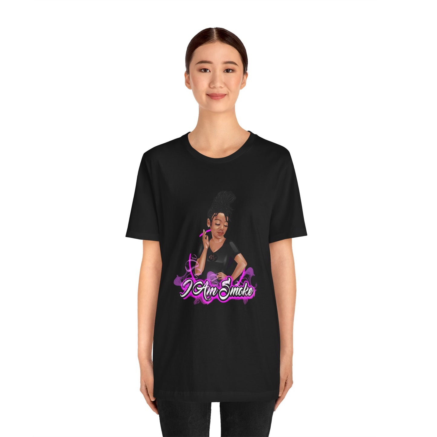 "I Am Smoke" Unisex Jersey Short Sleeve Tee, Fun Graphic T-shirt for Smokers, Casual Wear, Gifts for Friends, Streetwear Style