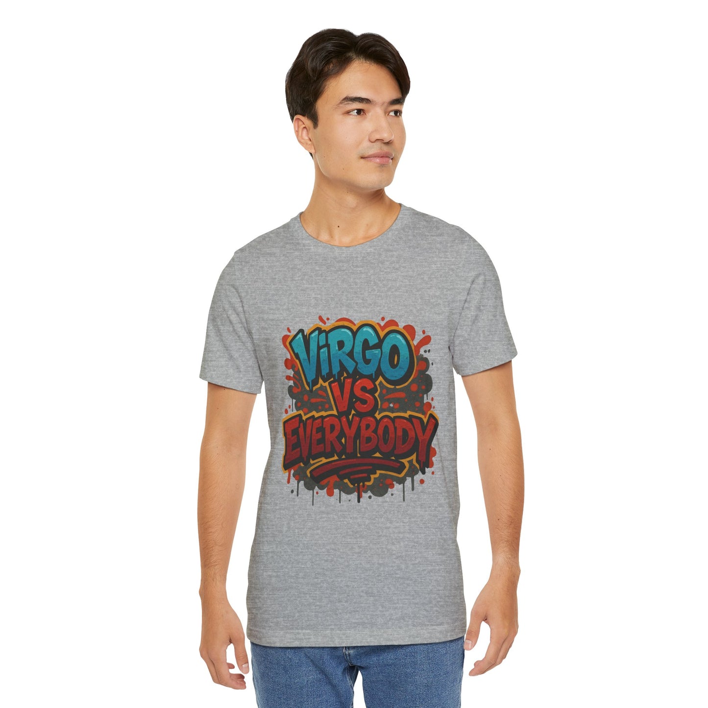 Virgo vs Everybody Graphic Tee, Unisex Zodiac T-Shirt, Astrology Gift, Birthday Apparel, Trendy Casual Wear