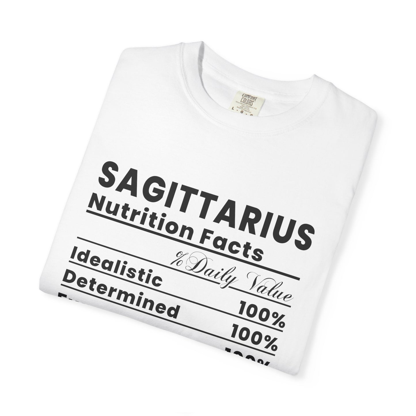 Sagittarius Nutrition Facts T-Shirt, Astrology Tee, Unisex Graphic Shirt, Zodiac Apparel, Gift for Sagittarius, Birthday T-Shirt