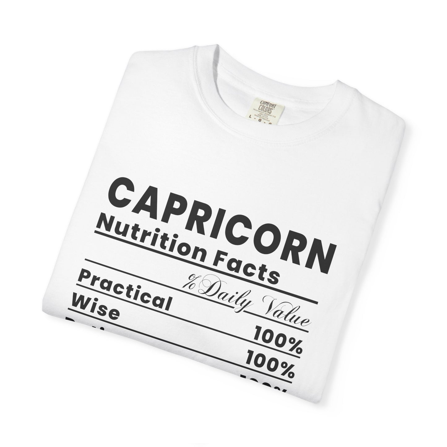 Capricorn Nutrition Facts T-Shirt, Zodiac Tee, Astrology Gift, Unisex Shirt, Horoscope Apparel, Birthday Present