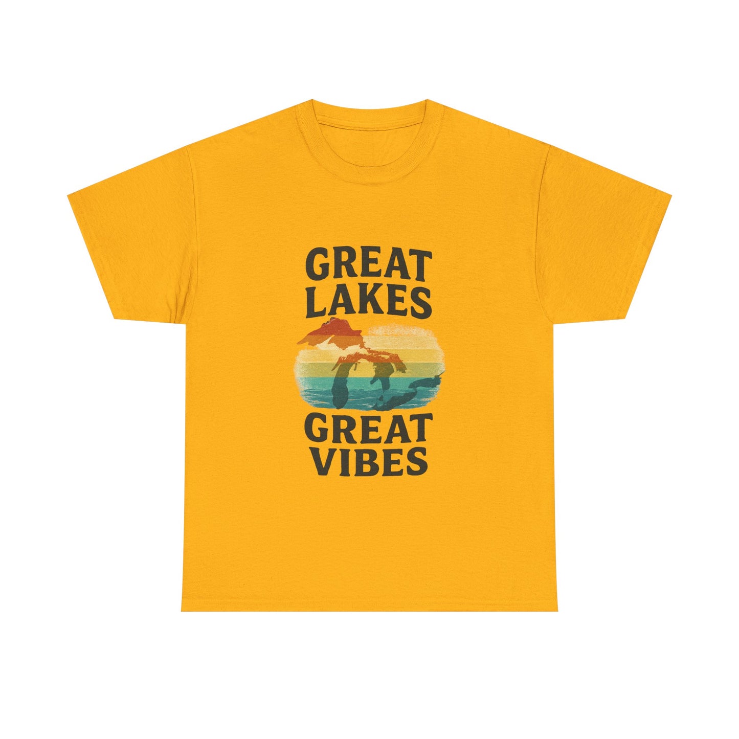 Great Lakes Great Vibes Tee, Unisex Cotton T-Shirt, Summer Wardrobe Essential, Gift for Lake Lovers, Casual Outdoor Wear