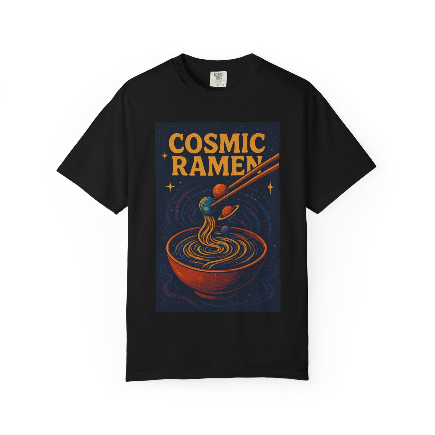 Cosmic Ramen T-Shirt, Unisex Graphic Tee for Food Lovers, Perfect Gift for Foodies, Casual Wear for Ramen Lovers