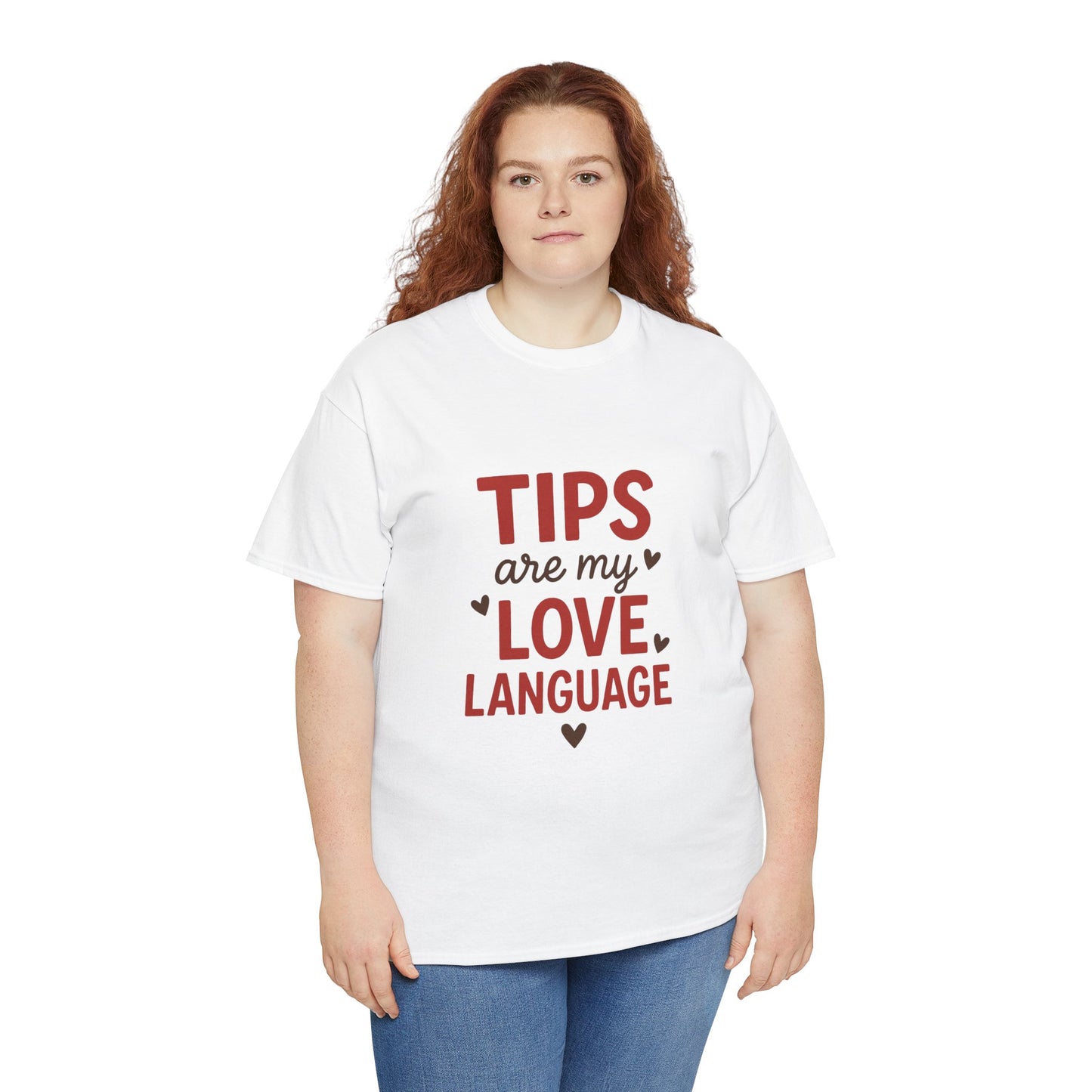 Tips Are My Love Language Tee, Fun Graphic Tee, Unisex Cotton T-Shirt, Gift for Waitstaff, Love Language Apparel