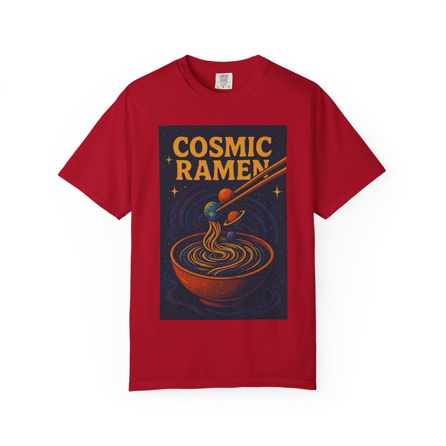 Cosmic Ramen T-Shirt, Unisex Graphic Tee for Food Lovers, Perfect Gift for Foodies, Casual Wear for Ramen Lovers
