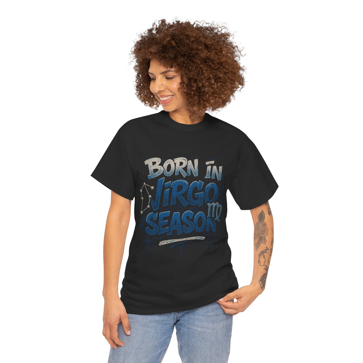 Virgo Season Unisex Heavy Cotton Tee - Astrology T-Shirt for Birthday Celebrations, Zodiac Lovers, Casual Wear, Gifts for Her, Gifts for Him