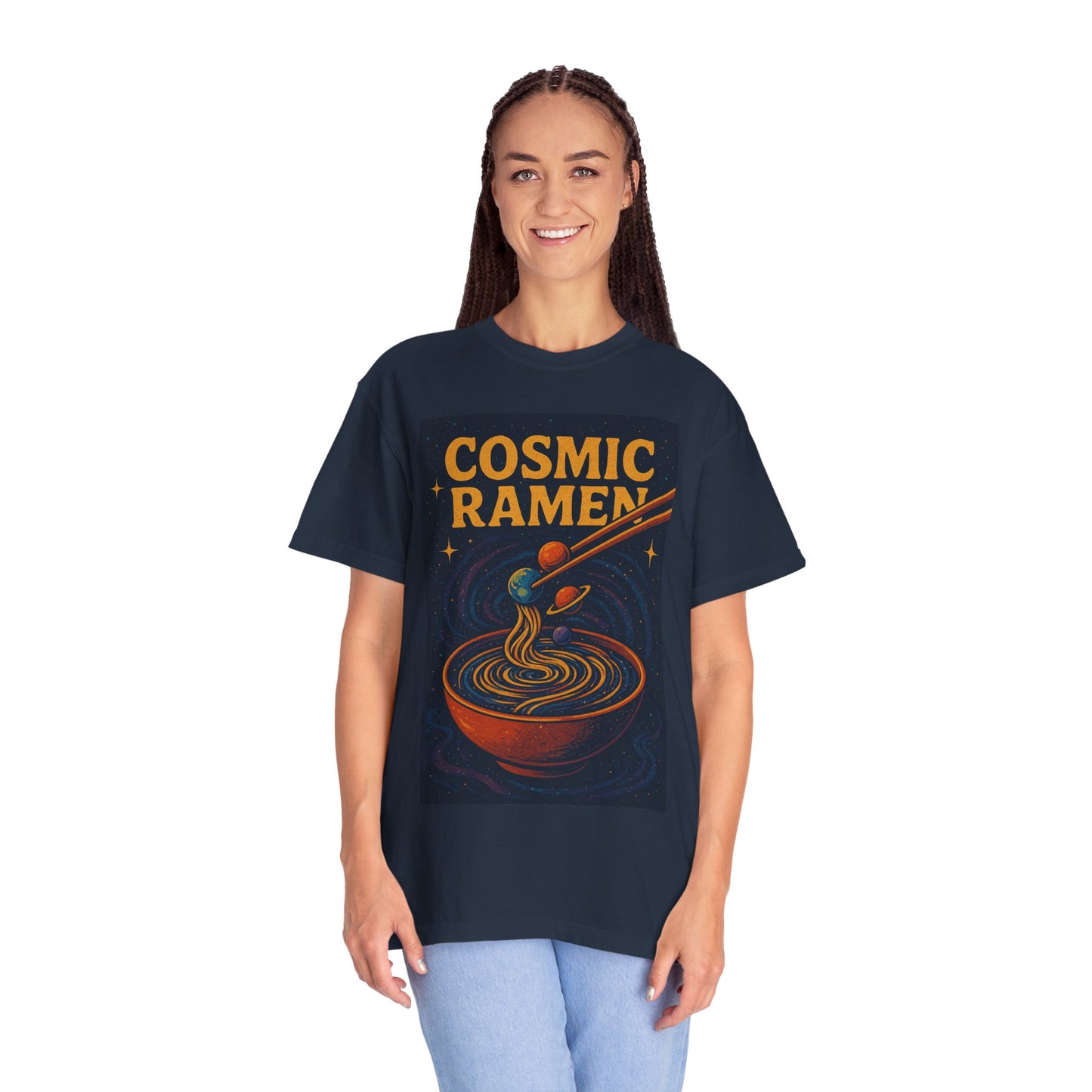 Cosmic Ramen T-Shirt, Unisex Graphic Tee for Food Lovers, Perfect Gift for Foodies, Casual Wear for Ramen Lovers