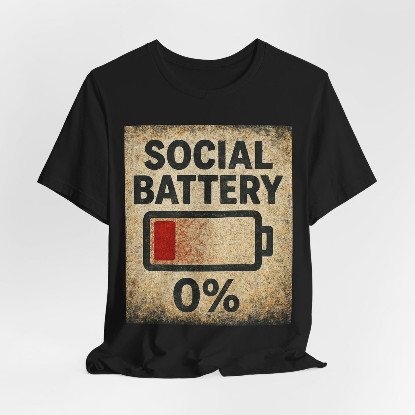 Social Battery Graphic Tee - Perfect for Social Media Lovers, Casual Wear, Gifts for Friends, Humor T-Shirt, Everyday Comfort