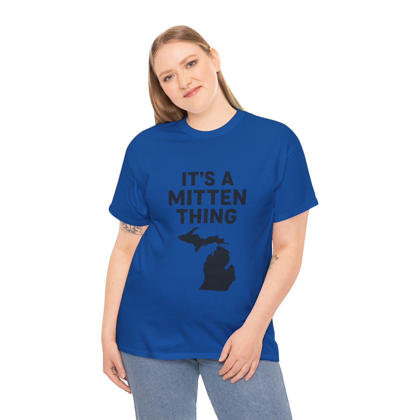 It's a Mitten Thing Tee | Michigan Pride Shirt, Unisex Heavy Cotton T-Shirt, Gift for Michiganders, Casual Wear, State Pride Apparel