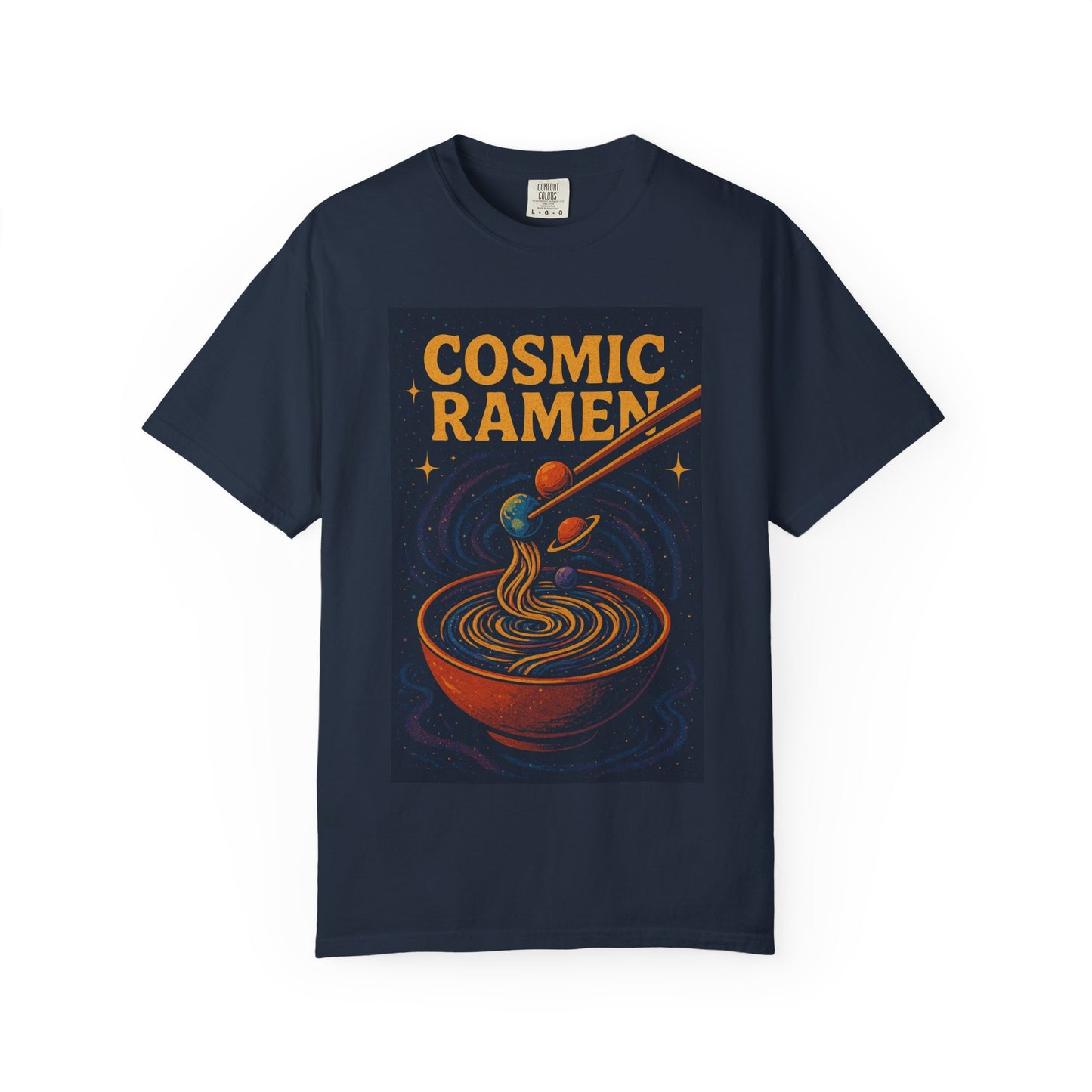Cosmic Ramen T-Shirt, Unisex Graphic Tee for Food Lovers, Perfect Gift for Foodies, Casual Wear for Ramen Lovers