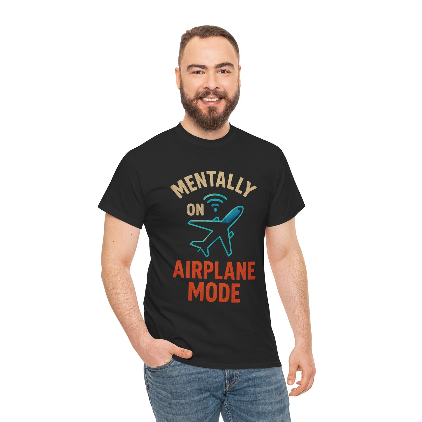 Airplane Mode Tee | Relaxed Unisex Cotton T-Shirt for Travelers, Gift for Friends, Fun Travel Shirt, Vacation Essential, Summer Style