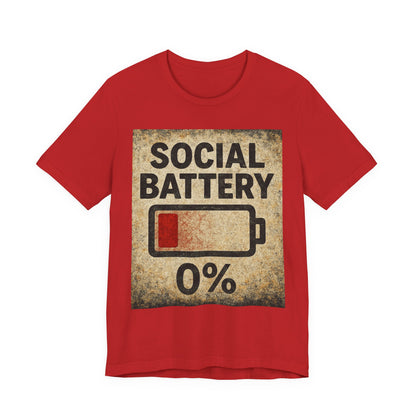 Social Battery Graphic Tee - Perfect for Social Media Lovers, Casual Wear, Gifts for Friends, Humor T-Shirt, Everyday Comfort