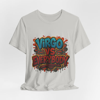 Virgo vs Everybody Graphic Tee, Unisex Zodiac T-Shirt, Astrology Gift, Birthday Apparel, Trendy Casual Wear