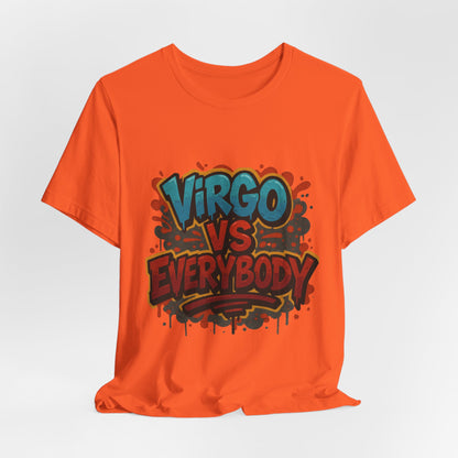 Virgo vs Everybody Graphic Tee, Unisex Zodiac T-Shirt, Astrology Gift, Birthday Apparel, Trendy Casual Wear