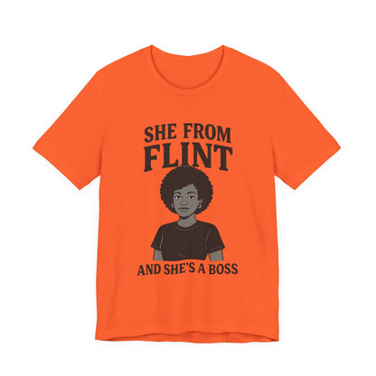 Flint Boss Tee, Inspirational Shirt, Gift for Women, Black History Month Apparel, Empowerment Top, Unisex Graphic Tee