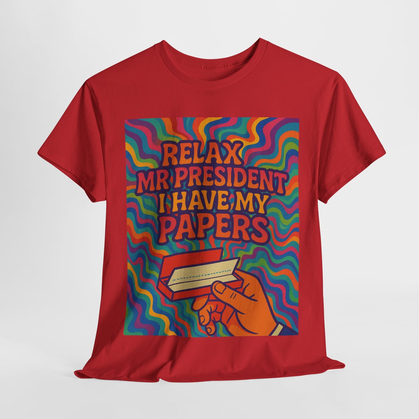 Colorful Political Statement Tee - Relax Mr. President Unisex Heavy Cotton Shirt, Gift for Activists, Humor T-Shirt, Casual Wear, Fun [...]