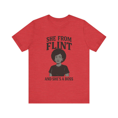 Flint Boss Tee, Inspirational Shirt, Gift for Women, Black History Month Apparel, Empowerment Top, Unisex Graphic Tee